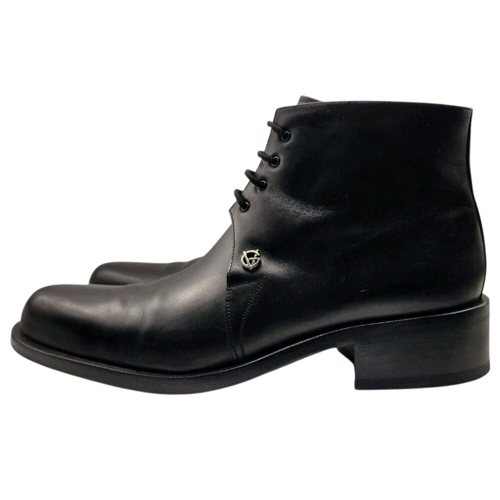 VERSACE Men's Black Leather Lace Up Ankle Boots Shoes Size 7.5 $440